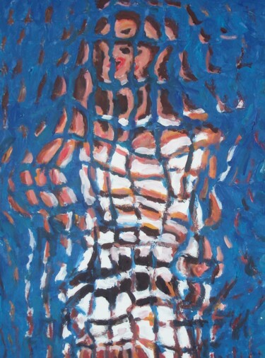 Pittura intitolato "Modella su sfondo b…" da Paolo Avanzi, Opera d'arte originale, Acrilico