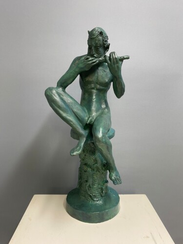 Sculpture titled "L'incantatore di an…" by Paolo Camporese, Original Artwork, Terra cotta