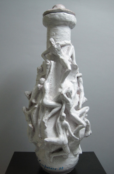 Scultura intitolato "Il vaso della conos…" da Paolo Camporese, Opera d'arte originale, Ceramica