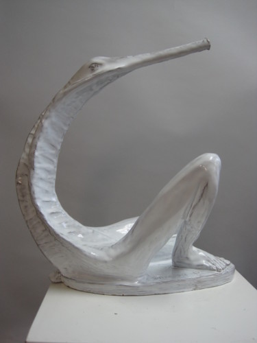 Sculpture titled "Alice bianca" by Paolo Camporese, Original Artwork, Ceramics