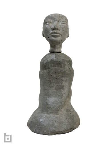 Sculpture titled "CHARD BRUTALIST HEAD" by Paolo Castagna (Brutalist Design), Original Artwork, Cement