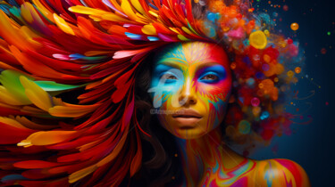 "The Woman's Colors" başlıklı Dijital Sanat Paolo Chiuchiolo tarafından, Orijinal sanat, AI tarafından oluşturulan görüntü