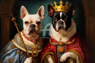 Digital Arts titled "Canine Dynasties" by Paolo Chiuchiolo, Original Artwork, AI generated image