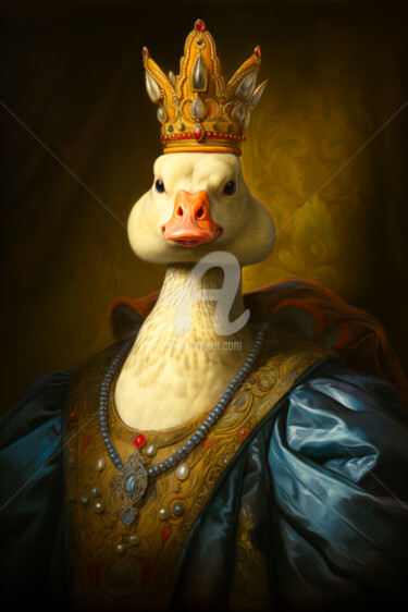 Digitale Kunst getiteld "Her Royal Highness…" door Paolo Chiuchiolo, Origineel Kunstwerk, AI gegenereerde afbeelding