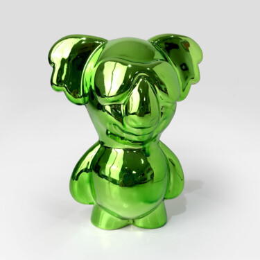 Skulptur mit dem Titel "Xèrse - lime green" von Paolo Pastorino, Original-Kunstwerk, Keramik