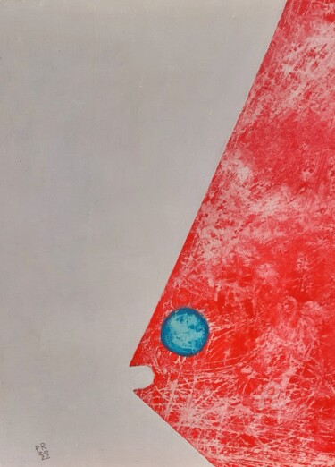 「Red fish」というタイトルの絵画 Paolo Rizziによって, オリジナルのアートワーク, オイル ウッドパネルにマウント