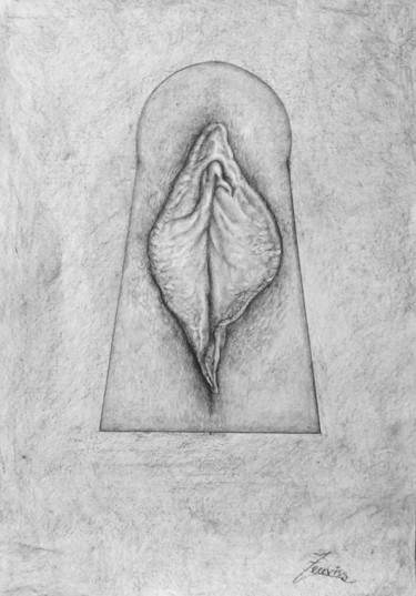 Dessin intitulée "Regard sous Influen…" par Zeuxiss, Œuvre d'art originale, Graphite