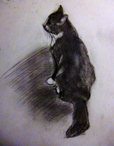 Peinture intitulée "Muzine la chatte" par Papereul, Œuvre d'art originale