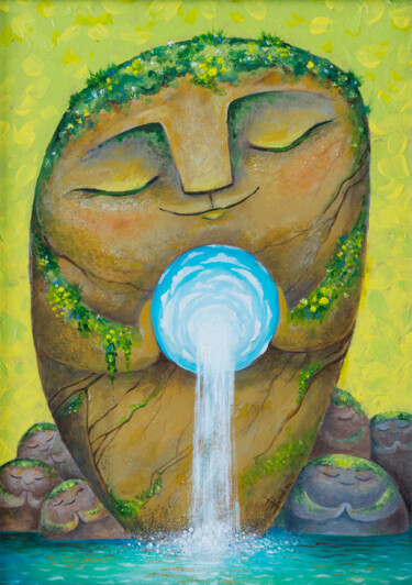 Картина под названием "Jizo spirits of nat…" - Aleksandra Paranchenko, Подлинное произведение искусства, Акрил