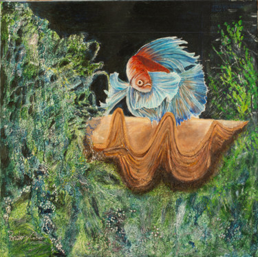 Pintura titulada "Le poisson" por Pardo Y Cobo, Obra de arte original, Acrílico Montado en Bastidor de camilla de madera