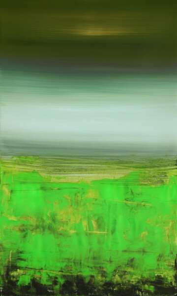 Картина под названием "Green harmony" - Paresh Nrshinga, Подлинное произведение искусства, Акрил Установлен на Деревянная ра…