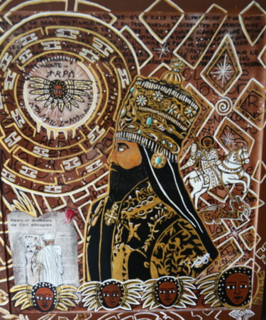 Картина под названием "Dévotion éthiopienne" - Paris, Подлинное произведение искусства, Акрил