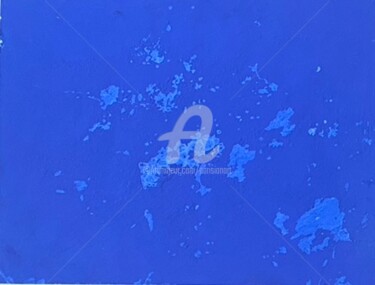 Peinture intitulée "Bleu fragmenté" par Yann Delpech, Œuvre d'art originale, Pigments Monté sur Aluminium