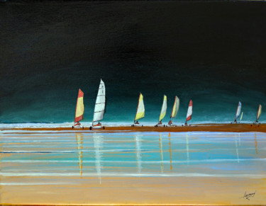 Schilderij getiteld "Bretagne - Course d…" door Jean Parraud, Origineel Kunstwerk, Olie