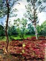 Schilderij getiteld "Promenade en forêt…" door Jean Parraud, Origineel Kunstwerk