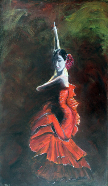 제목이 "Flamenco"인 미술작품 Jean Parraud로, 원작, 기름
