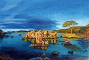 Картина под названием "Corse-Palombaggia" - Jean Parraud, Подлинное произведение искусства, Масло