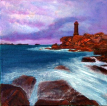 Pittura intitolato "Phare de Ploumanac'h" da Jean Parraud, Opera d'arte originale