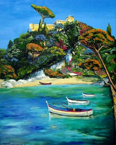 Pintura titulada "Portofino" por Pascal Baudot, Obra de arte original, Oleo Montado en Bastidor de camilla de madera