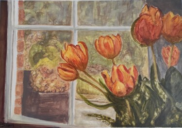 제목이 "Tulipes"인 미술작품 Pascal Bourgouin로, 원작, 기름