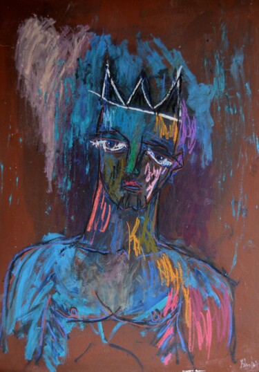 Peinture intitulée "PRINCE BLEU" par Pascal Briba, Œuvre d'art originale, Acrylique