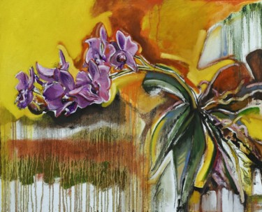 Pintura intitulada "orchide II" por Pascal Buffard, Obras de arte originais, Óleo