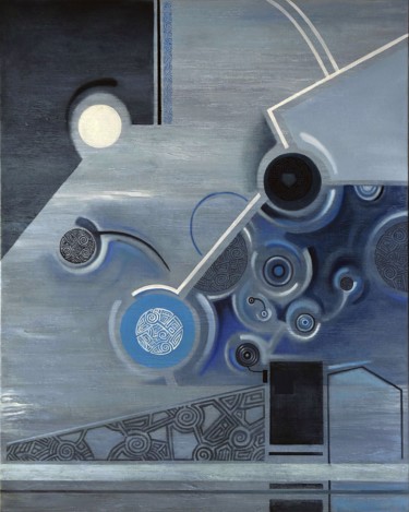 Pintura titulada "blue-moon" por Pascal Buffard, Obra de arte original