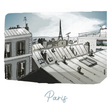 Tekening getiteld "KARI KRO - Paris" door Pascal Carro (PKRO), Origineel Kunstwerk, Marker