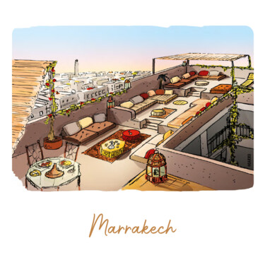 「KARI KRO - Marrakec…」というタイトルの描画 Pascal Carro (PKRO)によって, オリジナルのアートワーク, マーカー
