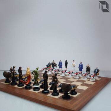 Sculpture intitulée "Set of chess for Ro…" par Pascal Engelhardt, Œuvre d'art originale, Plâtre