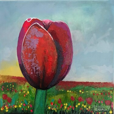 Painting titled "TULIPES 6" by Pascal Feriault, Original Artwork, Acrylic