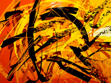 Arts numériques intitulée "Fire" par Pascal Gagné, Œuvre d'art originale, Peinture numérique