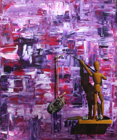 Peinture intitulée "Sans-Titre Violet" par Pascal Genevois, Œuvre d'art originale, Huile Monté sur Châssis en bois
