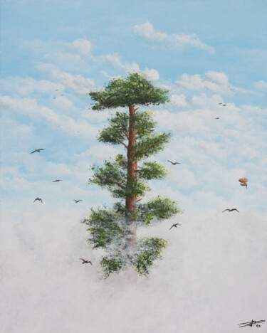 绘画 标题为“Le séquoia aux oise…” 由Pascal Genevois, 原创艺术品, 丙烯 安装在木质担架架上