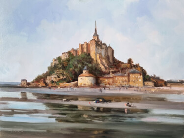 Painting titled "Mont Saint Michel" by Pascal Giroud, Original Artwork, Oil