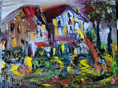 Painting titled "Lost cabin" by Pascal Jung, Original Artwork, Oil