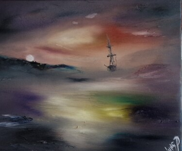 Картина под названием "Home by the sea #4#…" - Pascal Jung, Подлинное произведение искусства, Масло