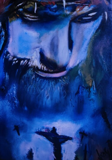 Картина под названием "Punshment of Jesus" - Pascal Jung, Подлинное произведение искусства, Масло