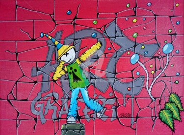 Painting titled "ART GRAFFITI" by Pascal Kowalewski (PK29), Original Artwork, Acrylic Mounted on Wood Stretcher frame