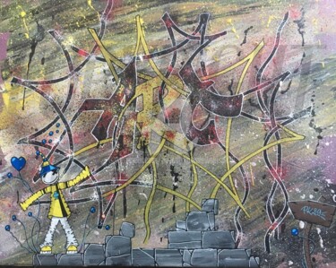 Schilderij getiteld "Kipoulou le Street-…" door Pascal Kowalewski (PK29), Origineel Kunstwerk, Acryl Gemonteerd op Frame voo…