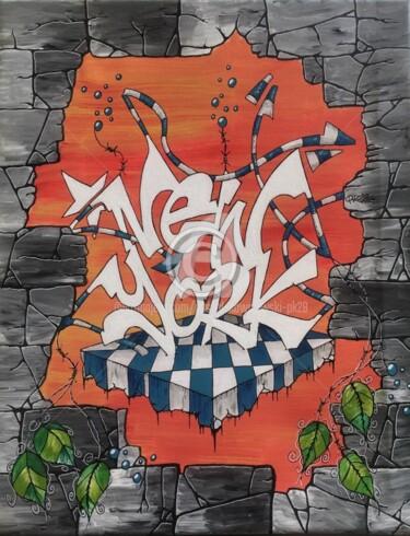 Картина под названием "Graffiti New-York 2…" - Pascal Kowalewski (PK29), Подлинное произведение искусства, Акрил Установлен…