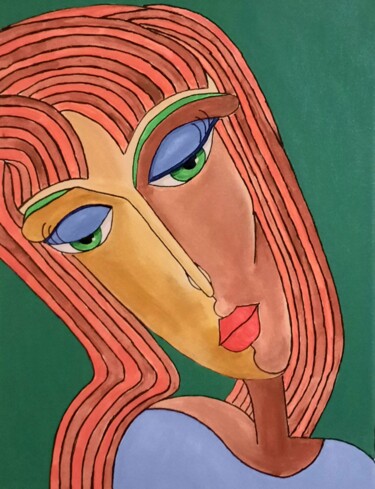 Peinture intitulée "Portrait féminin 6" par Pascal Lago, Œuvre d'art originale, Acrylique Monté sur Châssis en bois