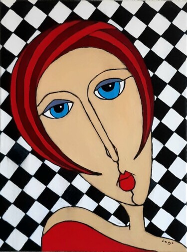 Peinture intitulée "Portrait féminin 13" par Pascal Lago, Œuvre d'art originale, Acrylique Monté sur Châssis en bois