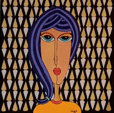 Peinture intitulée "Portrait féminin 15" par Pascal Lago, Œuvre d'art originale, Acrylique Monté sur Châssis en bois