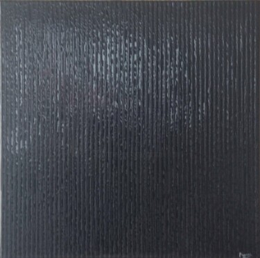 Painting titled "Flujo de agua Negra…" by Pascal, Original Artwork, Acrylic Mounted on Wood Stretcher frame