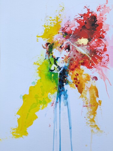 Pittura intitolato "Abstract Cheetah" da Pascal Merlin, Opera d'arte originale, Acrilico