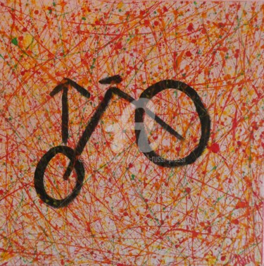 Peinture intitulée "2-La bicyclette" par Pascal Russi (PRussi), Œuvre d'art originale, Acrylique
