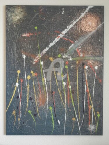 Schilderij getiteld "Divagations nocturn…" door Pascal Russi (PRussi), Origineel Kunstwerk, Olie