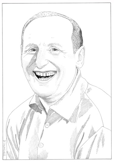 Drawing titled "Bourvil" by Pascal Tavarner, Original Artwork, Ink