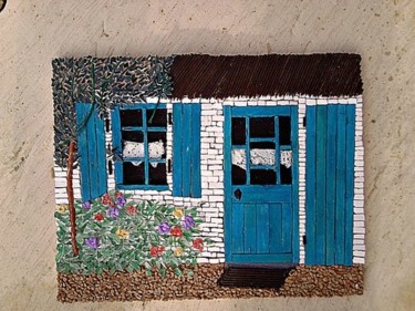 Sculpture titled "Petite chaumiere fl…" by Nadine Danis, Original Artwork, Mosaic